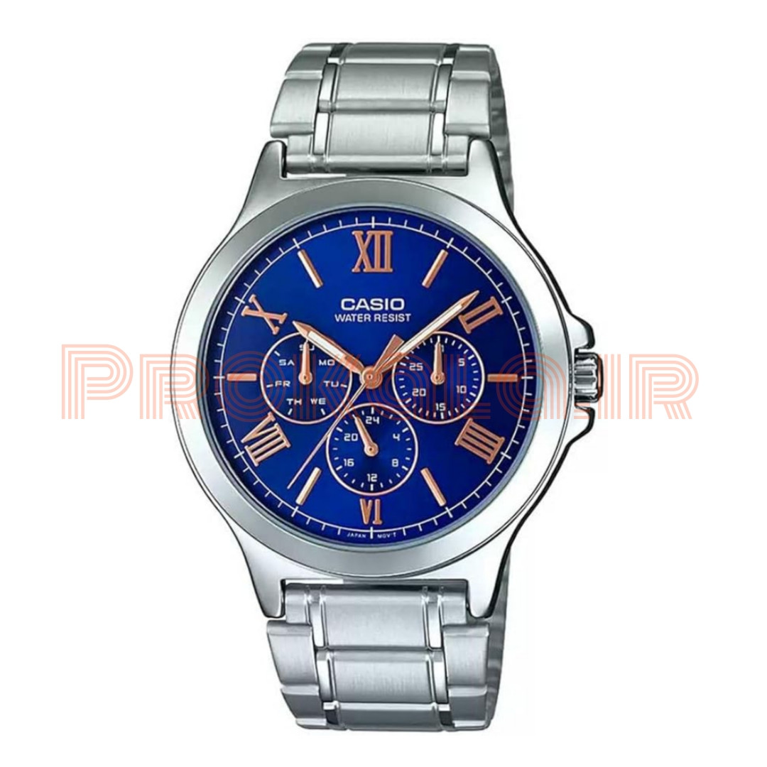 ساعت مچی مردانه کاسیو MTP-V300D-2A | صفحه آبی و بند استیل - ProKala