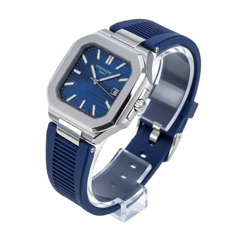 ساعت مچی مردانه پتک فیلیپ کوبیتوس بند رابر آبی