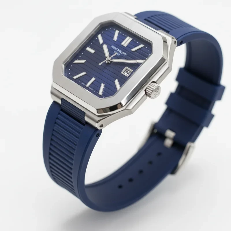 Patek-Philippe-Cubitus-Silver-Blue-Silicone-closer.webp