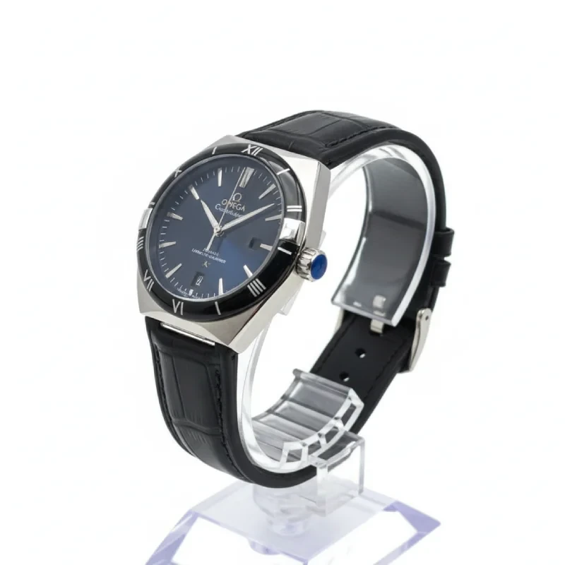 ساعت مچی مردانه امگا کانسلیشن بند چرمی مشکی